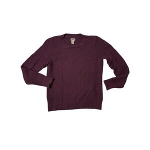 Duluth Trading Co Womens Sweater Texture Knit Wool Nylon Burgundy Wine Medium